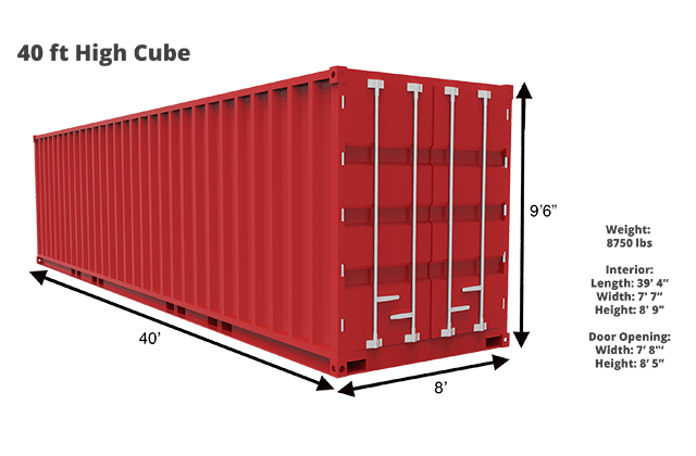 40 ft high cube container